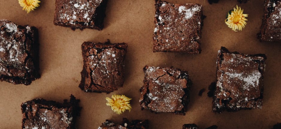 brownies on a brown background
