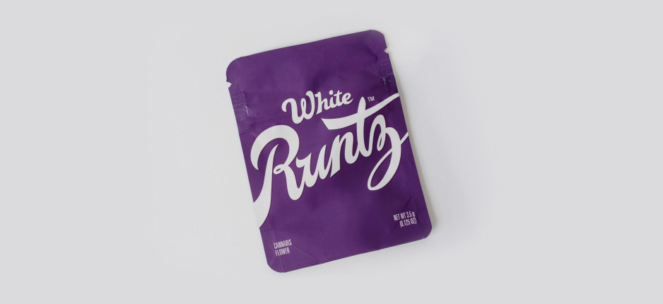 white and purple runtz packaging