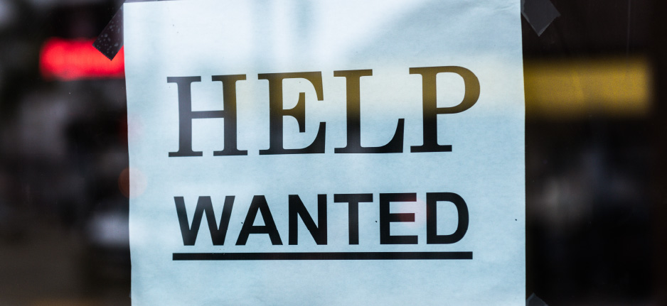 help wanted sign in store window